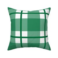 Jumbo deep green plaid - deep green gingham with narrow darker stripe - buffalo plaid