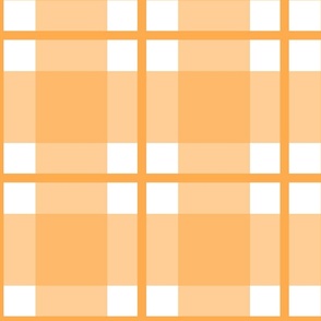 Jumbo scale orange plaid - orange gingham with narrow darker stripe - buffalo plaid