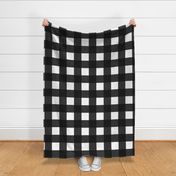 Jumbo scale black and white gingham - black and white check - buffalo check