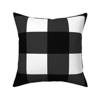 Jumbo scale black and white gingham - black and white check - buffalo check