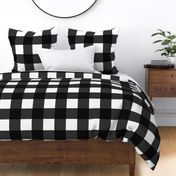 Jumbo scale black and white gingham - black and white check - buffalo check