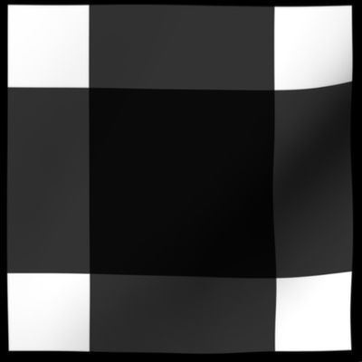 Jumbo scale black and white plaid - black and white gingham with narrow darker stripe - buffalo plaid