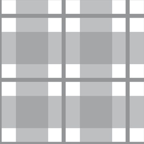 Jumbo scale Ultimate Gray plaid - Ultimate Gray gingham with narrow darker gray stripe - buffalo plaid