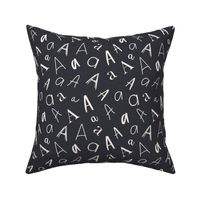 8x8 - Letter A - Large Scale - Alphabet - ABC - Back to School - Chalkboard Letters - Personalized Fabric - Letters of the Alphabet