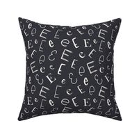 8x8 - Letter E - Large Scale - Alphabet - ABC - Back to School - Chalkboard Letters - Personalized Fabric - Letters of the Alphabet