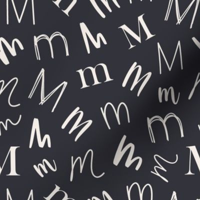 8x8 - Letter M - Large Scale - Alphabet - ABC - Back to School - Chalkboard Letters - Personalized Fabric - Letters of the Alphabet