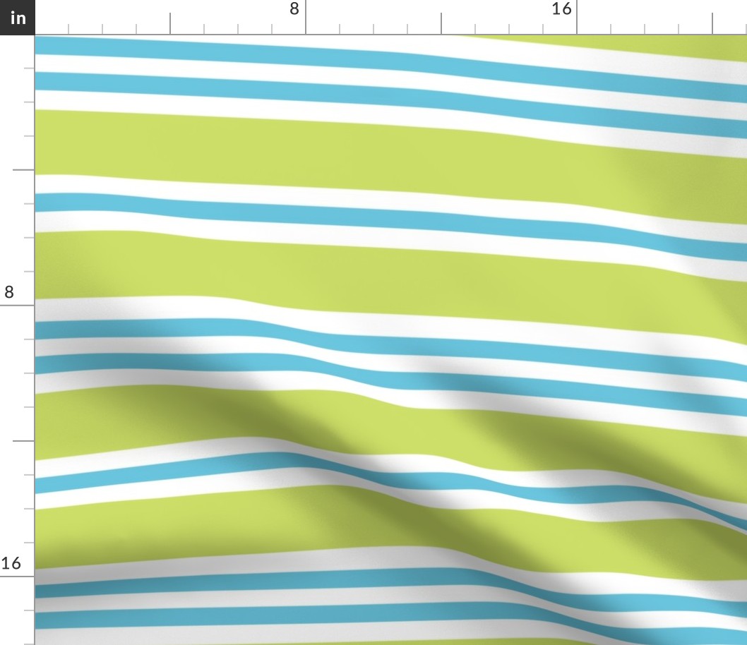 Horizontal Stripes - Lime & Turquoise