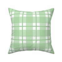 Large scale green plaid - green gingham with narrow darker stripe - 12 inch repeat