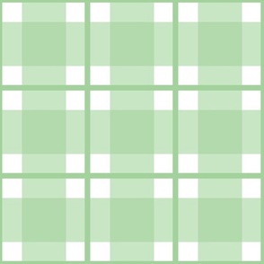 Large scale green plaid - green gingham with narrow darker stripe - 12 inch repeat