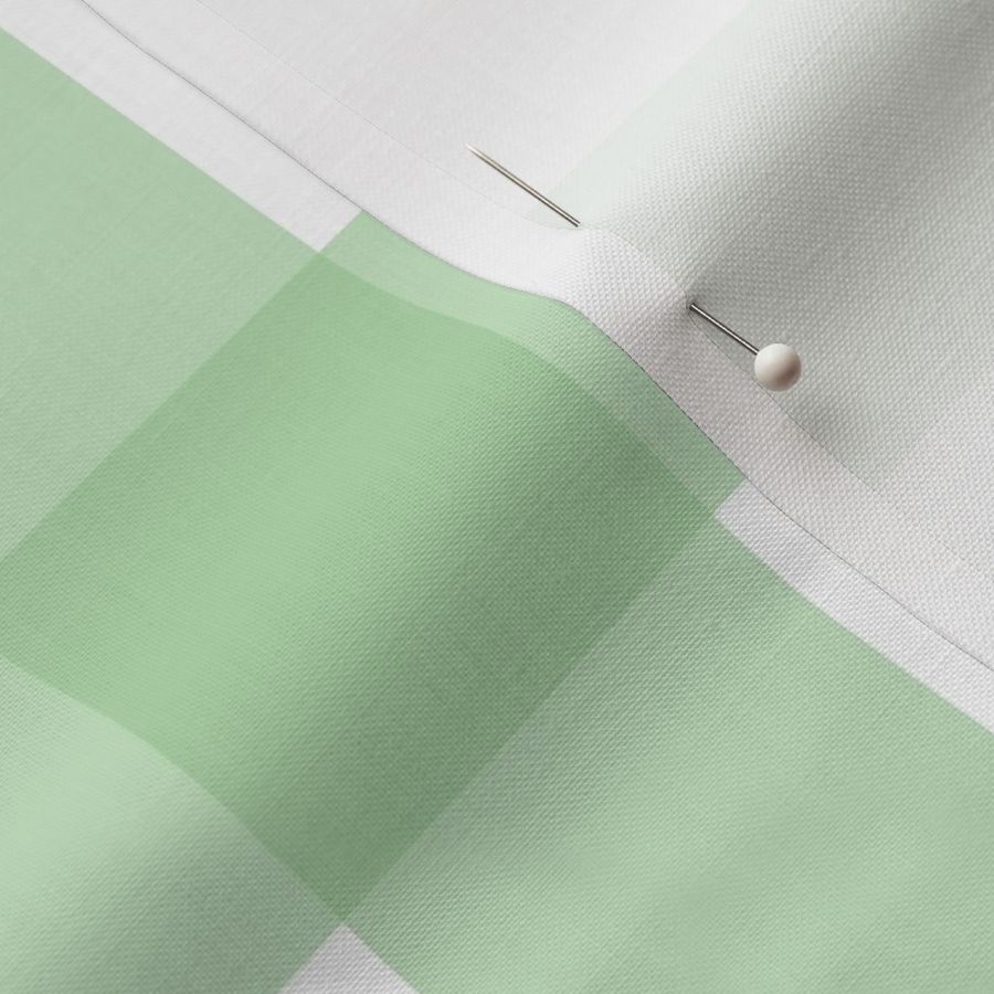 Large scale green gingham - green and white check - 12 inch repeat