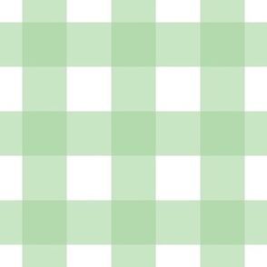 Large scale green gingham - green and white check - 12 inch repeat
