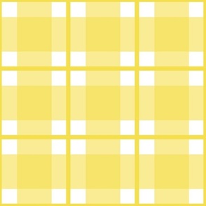 Large scale illuminating yellow plaid - Illuminating yellow gingham with narrow darker stripe - 12 inch repeat