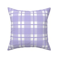 Large scale lilac plaid - lilac gingham with narrow darker lilac stripe - buffalo plaid