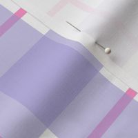 Large scale lilac and pink plaid - lilac gingham with narrow pink stripe - 12  inch repeat