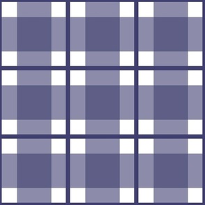 Large scale Navy Blue plaid - Navy blue gingham with narrow darker navy stripe - 12 inch repeat