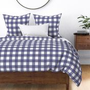 Large scale Navy Blue gingham - Navy and white check - 12 inch repeat