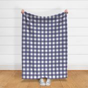 Large scale Navy Blue gingham - Navy and white check - 12 inch repeat