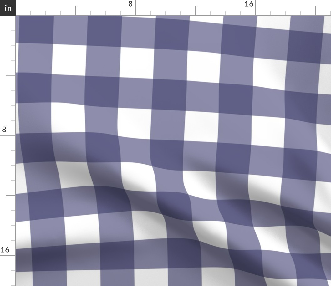 Large scale Navy Blue gingham - Navy and white check - 12 inch repeat