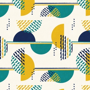 M - Abstract Geometric shapes Pattern Clash_ yellow blue green