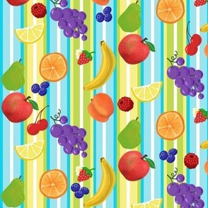 Fruity Stripes (medium) - all the yummy fruits!