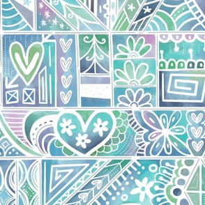 boho love abstract wallpaper scale