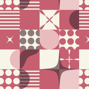 Retro Pattern Clash - Pink - Medium