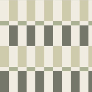 Check Stripe _ Creamy White_ Light Sage Green_ Limed Ash_ Thistle Green _ Geometric