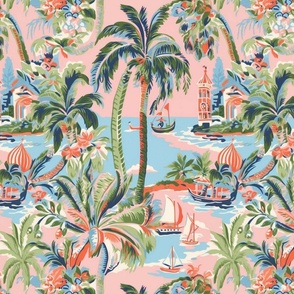 Tropic Toile Pink Bold