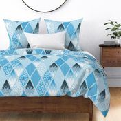 (large) Pattern Clash Cheater Quilt / Faux Patchwork / Pantone Ultra-Steady Palette / large scale / See collections