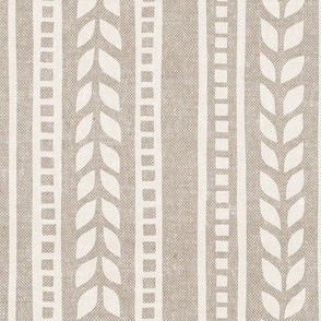 boho linocut - vertical stripes floral - neutral - LAD23