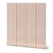 boho linocut - vertical stripes floral - blush - LAD23