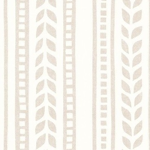 boho linocut - vertical stripes floral - sand - LAD23