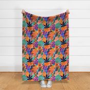 Boho Abstract Tropical Leaves - Clashing Patterns - Bright Colors - Maximalist 