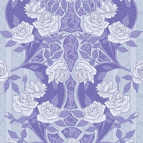 Ornate Lavender/Purple Flowers, Roses & Lace