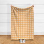 Large scale orange plaid - orange gingham with narrow darker stripe - buffalo plaid - 12 inch repeat