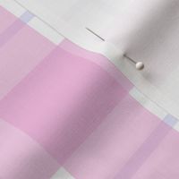 Large scale pink and lilac plaid - pink gingham with narrow lavender stripe - 12  inch repeat