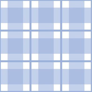 Large sky blue plaid - sky blue gingham with narrow darker stripe - 12 inch repeat