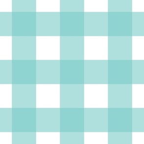 Large Turquoise Gingham - Turquoise and White check - 12 inch repeat
