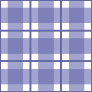 Large Very Peri plaid - Very Peri gingham with narrow darker stripe - 12 inch repeat