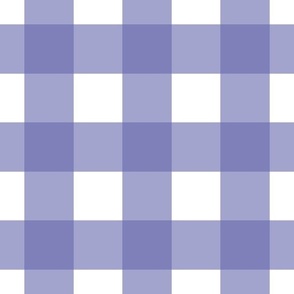 Large Very Peri Gingham - Very Peri and White check - 12 inch repeat