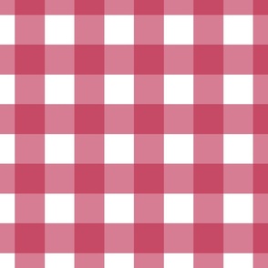 Large scale Viva Magenta gingham - Viva Magenta and white check - 12 inch repeat