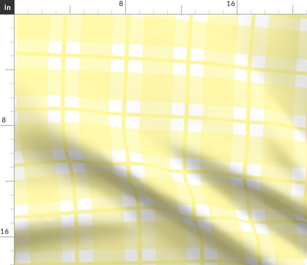 Large yellow plaid - yellow gingham with narrow darker stripe - 12 inch repeat