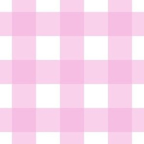 Medium scale Pink Gingham - Pink and White check - 6 inch repeat