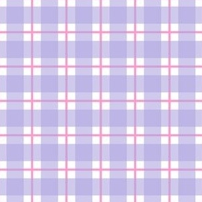 Small lilac and pink plaid - lilac gingham with narrow pink stripe - 3 inch repeat