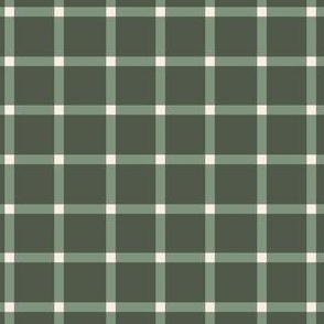 1 inch green plaid, tartan, with sage and white, blender print