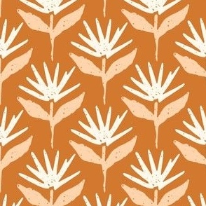  Burnt orange floral geometric block print, gender neutral clothing, baby and nursery