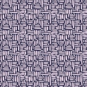 organic lines, marks and stripes in lilac purple and navy blue - vintage autumn collection blender, hand painted hash marks