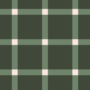 jumbo plaid in dark green, sage and white for wallpaper and bedding. Vintage Autumn collection