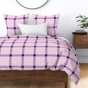 jumbo plaid in purple, lilac and navy blue for wallpaper and bedding. Vintage Autumn collection