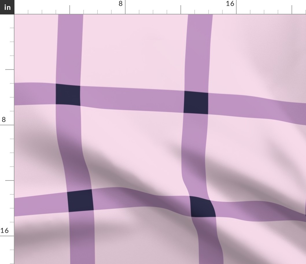 jumbo plaid in purple, lilac and navy blue for wallpaper and bedding. Vintage Autumn collection